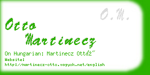 otto martinecz business card